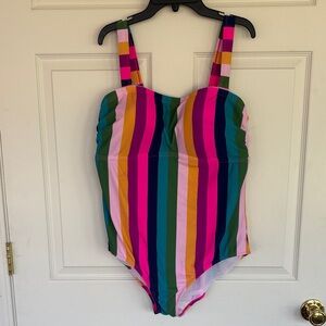torrid Multicolor Bold Stripe One-Piece Swimsuit